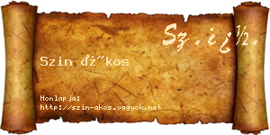 Szin Ákos névjegykártya